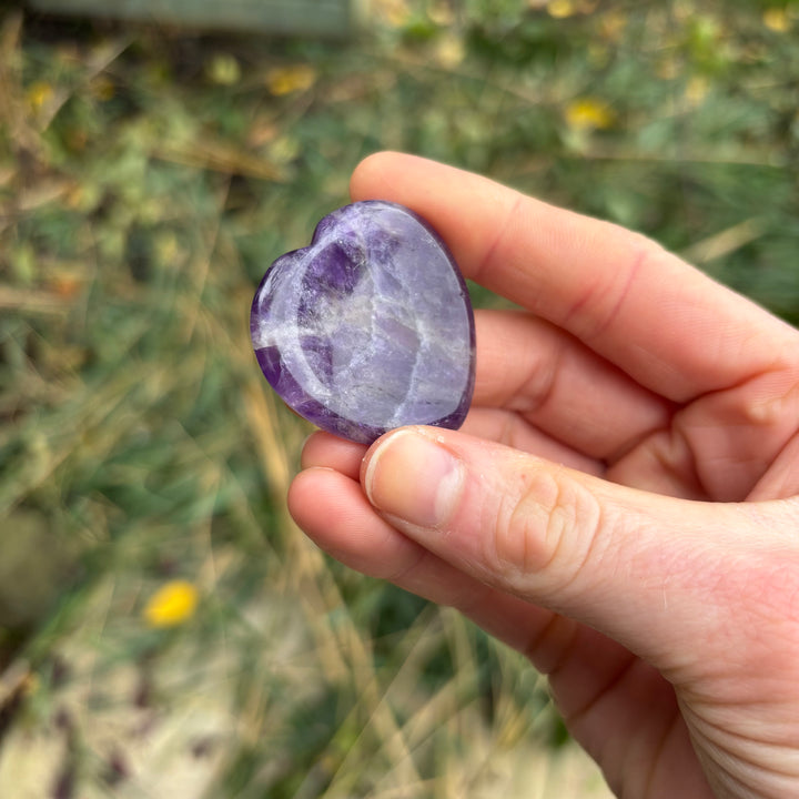 Amethyst Love Heart Crystal Worry Stone