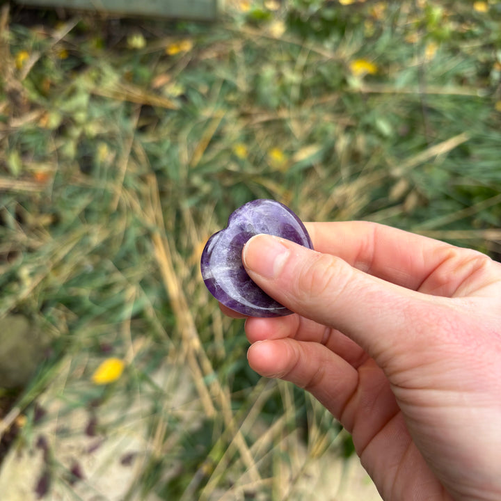 Amethyst Love Heart Crystal Worry Stone