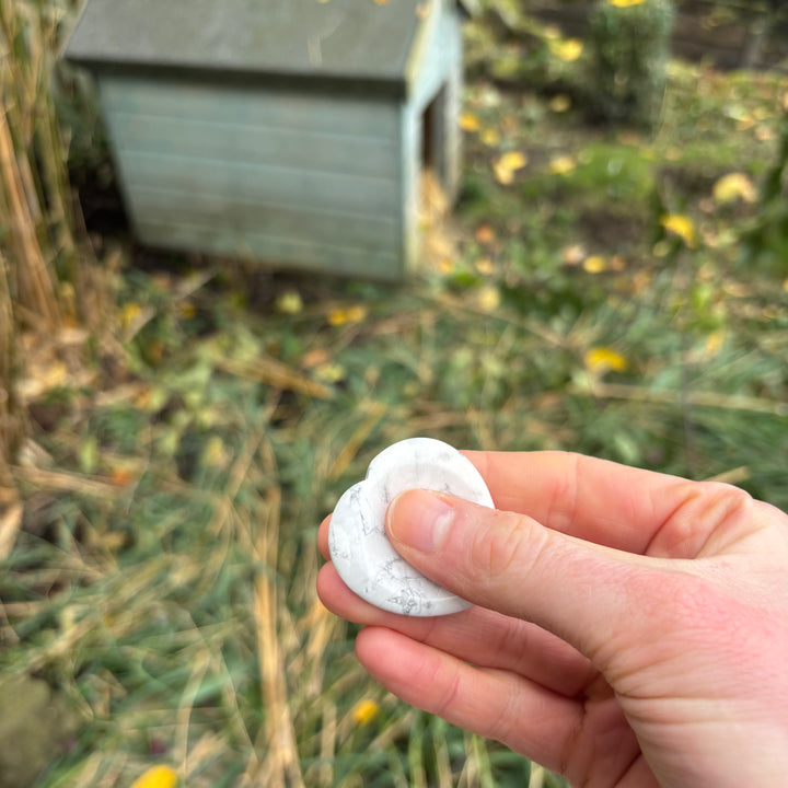Howlite Love Heart Crystal Worry Stone