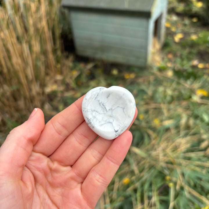 Howlite Love Heart Crystal Worry Stone