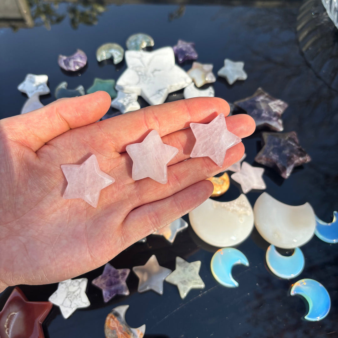 Rose Quartz Star Crystal Carving