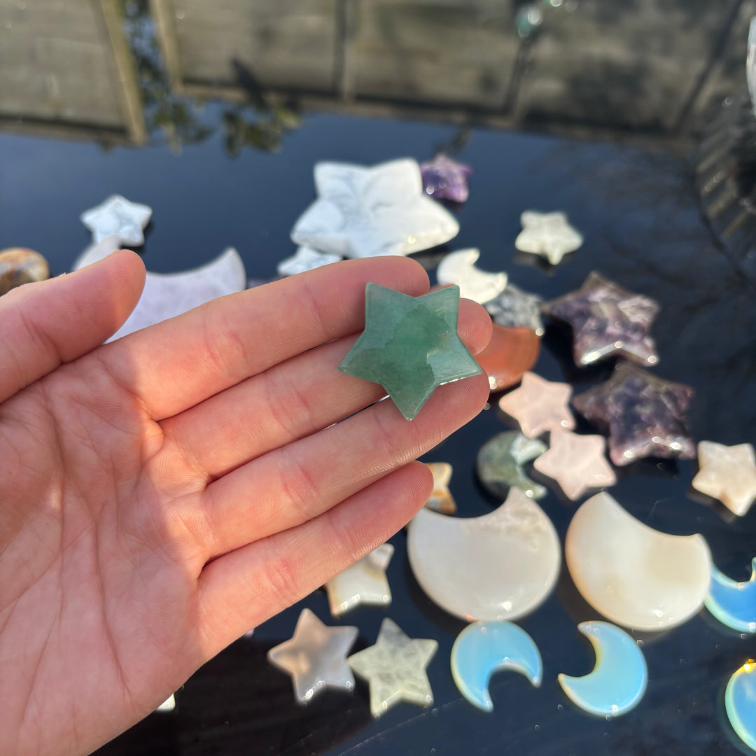 Green Aventurine Star Crystal Carving