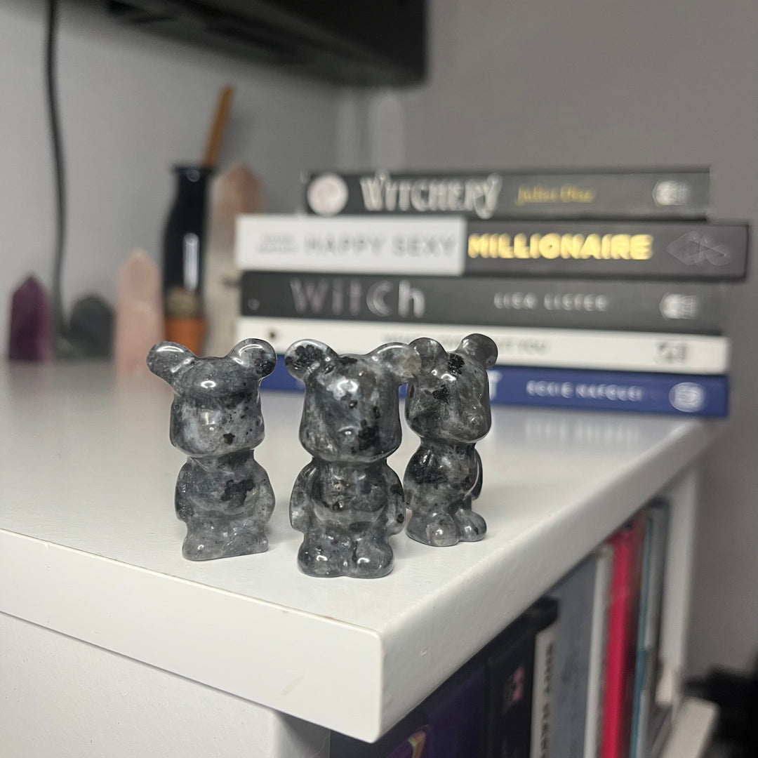 Larvikite Teddy Bear Carving