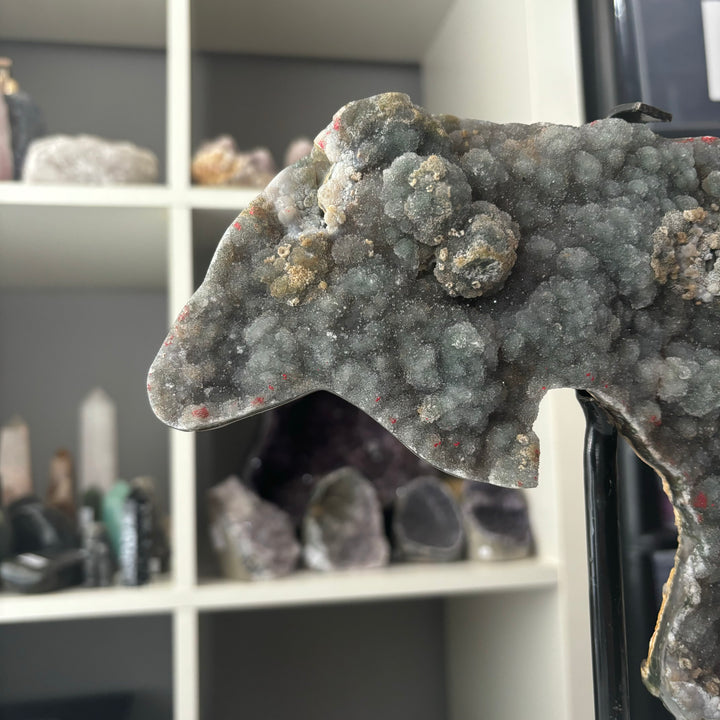 Sphalerite Dolphin Carving on Stand