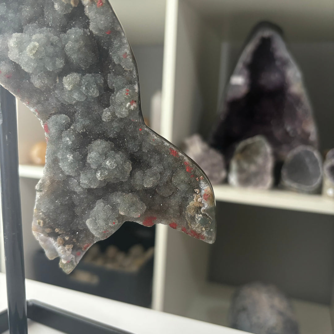 Sphalerite Dolphin Carving on Stand