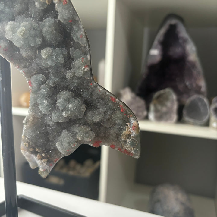 Sphalerite Dolphin Carving on Stand