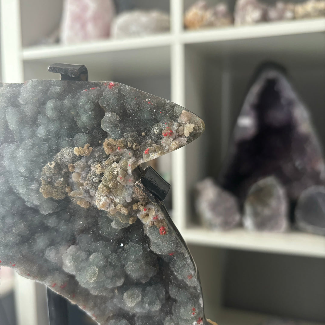 Sphalerite Dolphin Carving on Stand