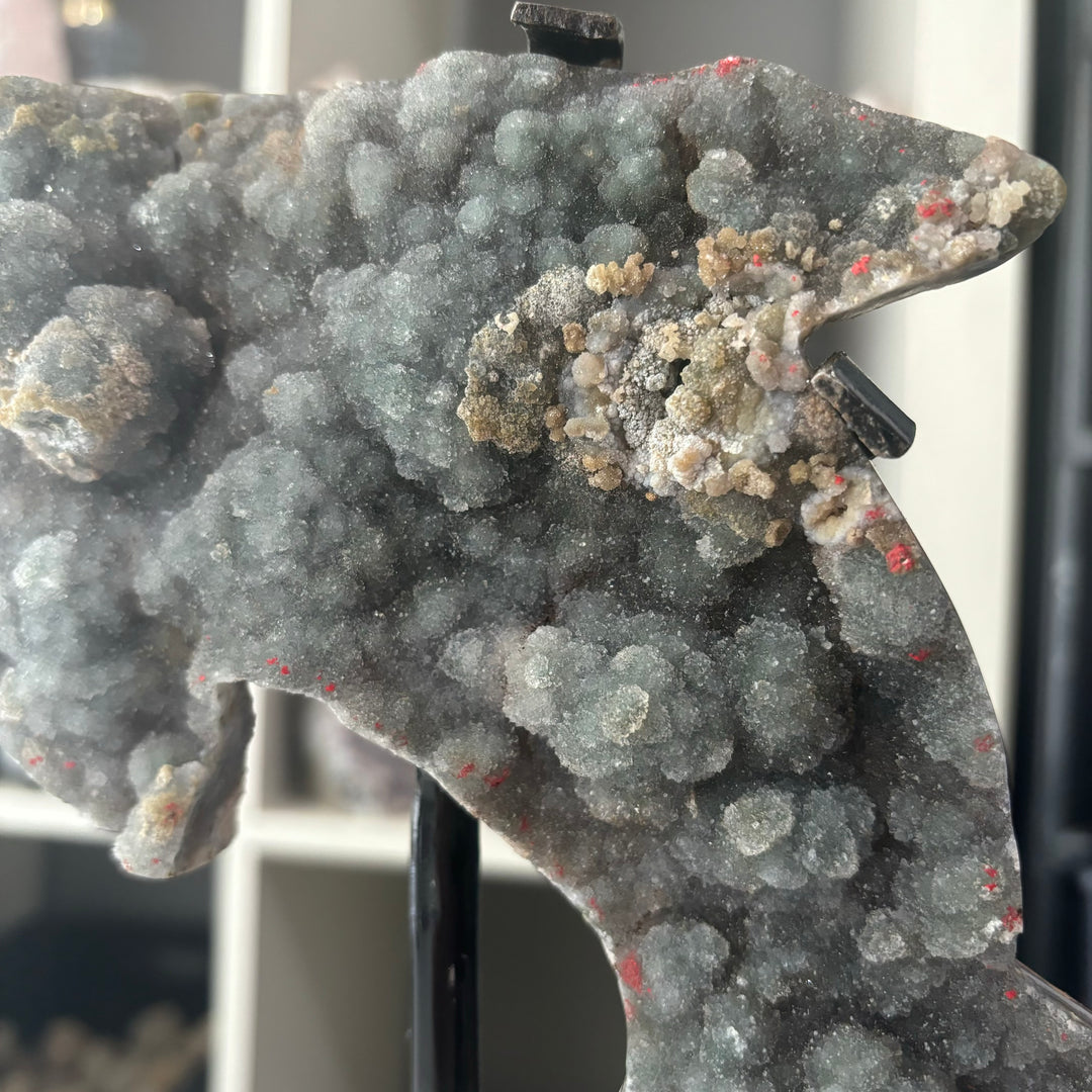 Sphalerite Dolphin Carving on Stand