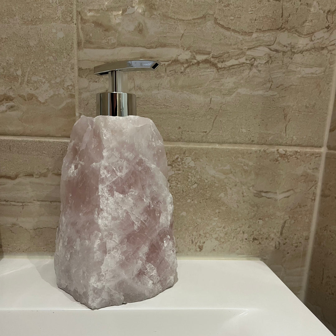 Rose Quartz Crystal Soap Dispenser