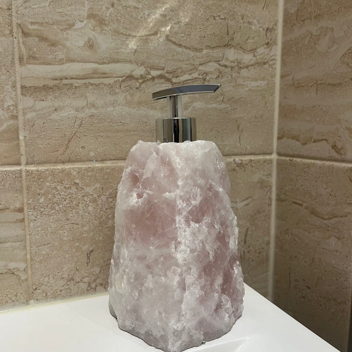 Rose Quartz Crystal Soap Dispenser