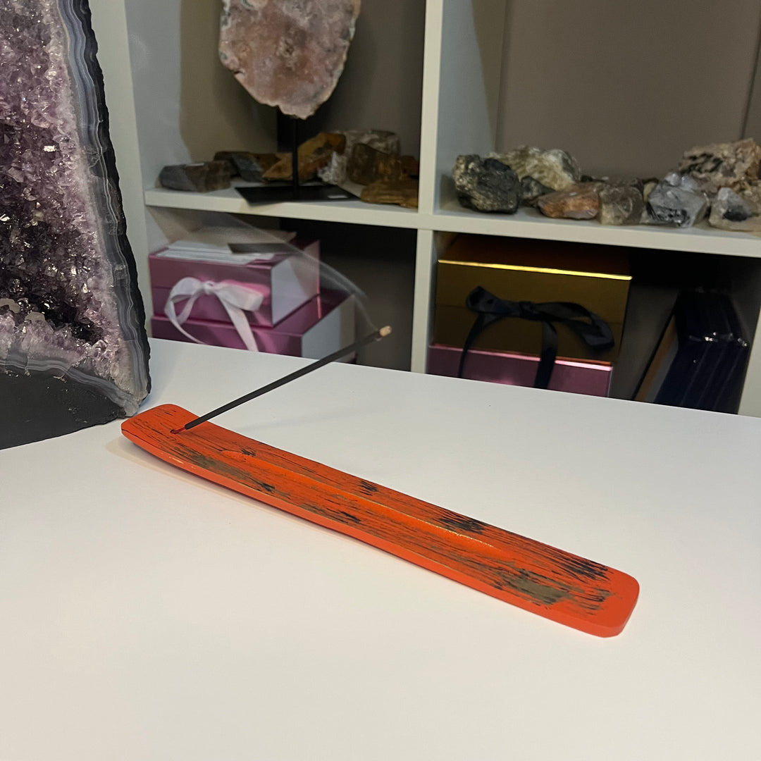 Orange Painted Incense Stick Holder