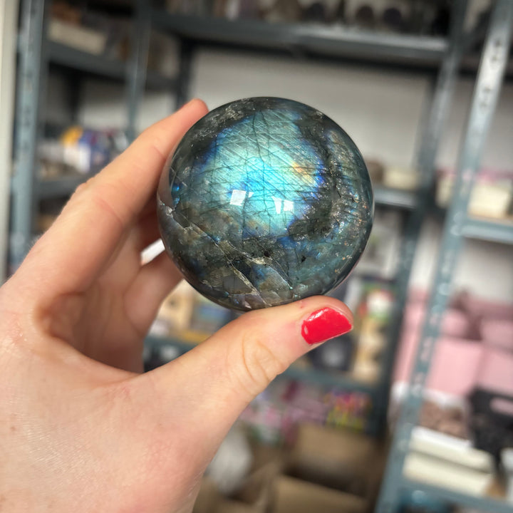 Labradorite Crystal Sphere – Flashy Polished Healing Stone