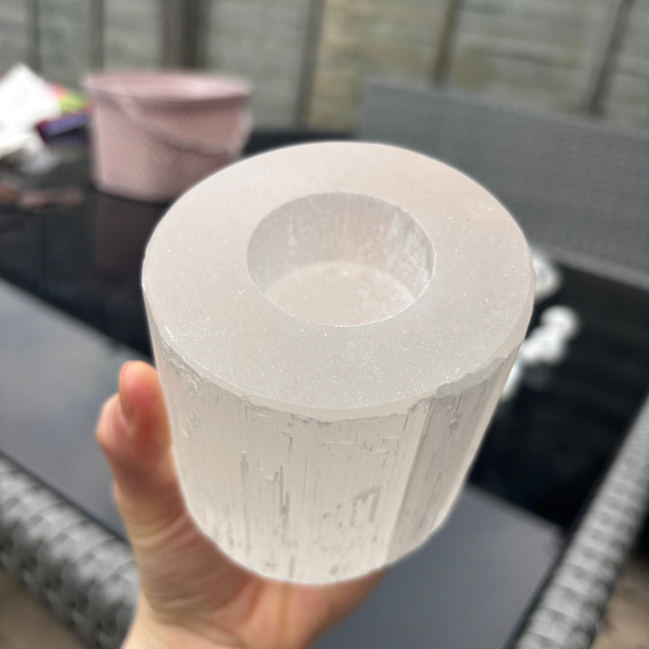Selenite Tea Light Holder