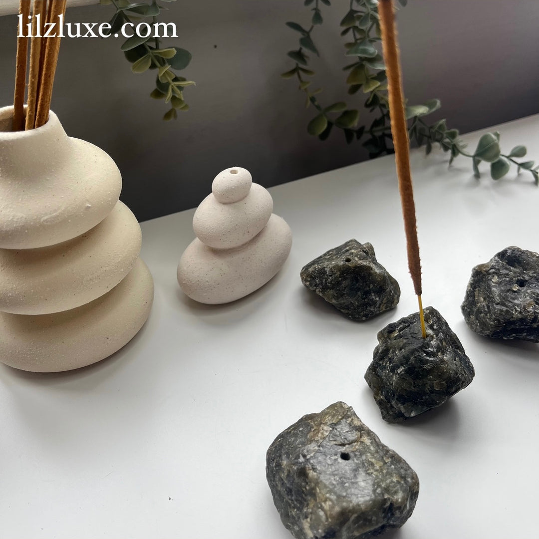 Raw Labradorite Incense Stick Holder - Transformation
