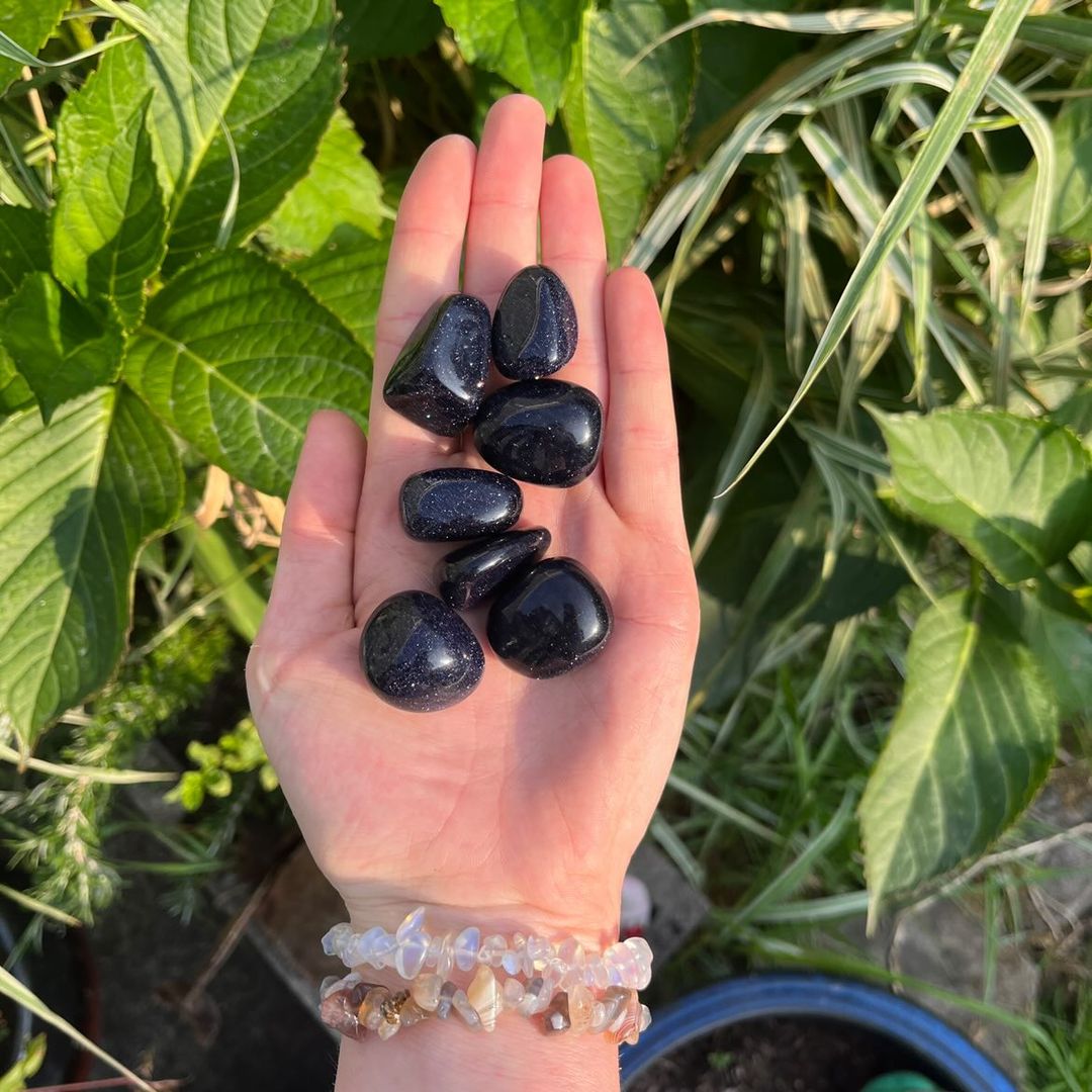Blue Goldstone Tumble Stone