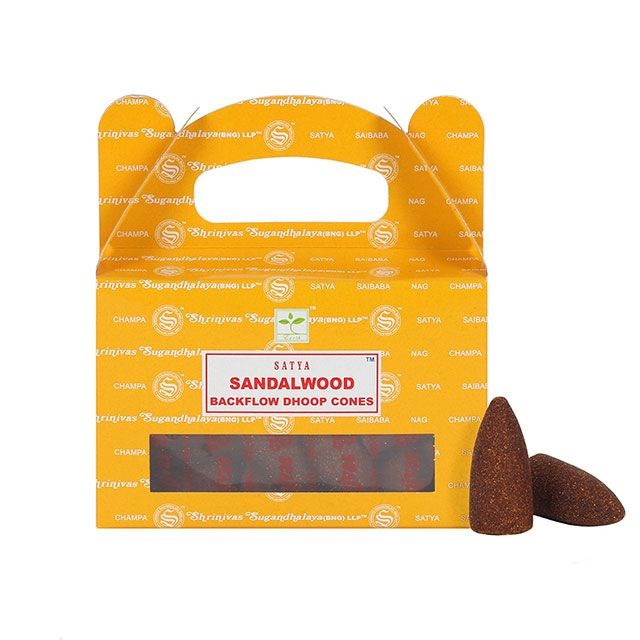 Sandalwood Backflow Incense Cones - By Satya