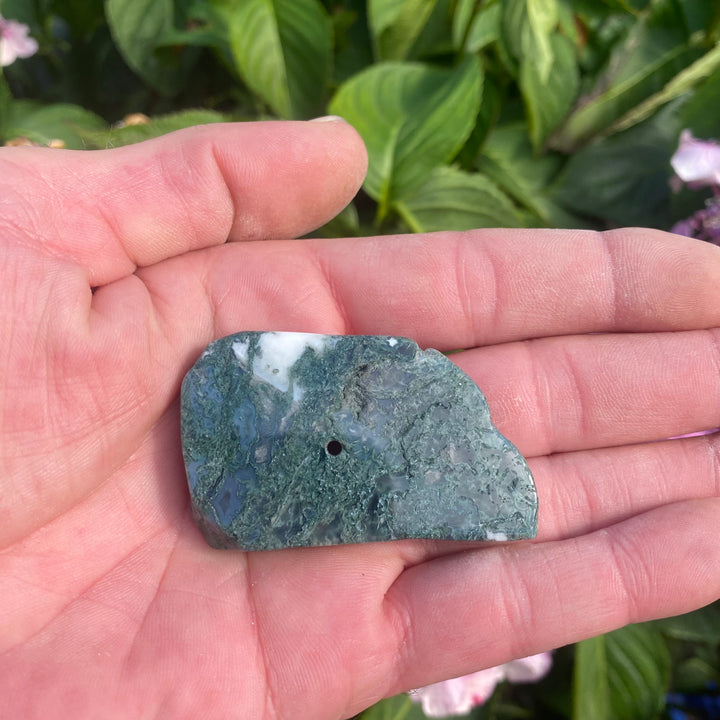 Small Moss Agate Crystal Incense Stick Holder – Grounding &amp; Nature Energy