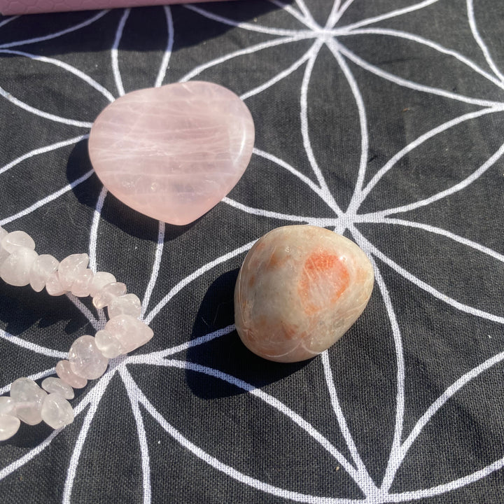 Rose Quartz Sunstone Crystal Love Gift Set - Love &amp; Joy