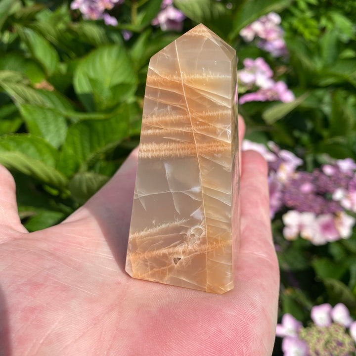 Peach Moonstone Crystal Tower – Intuition &amp; Gentle Calm