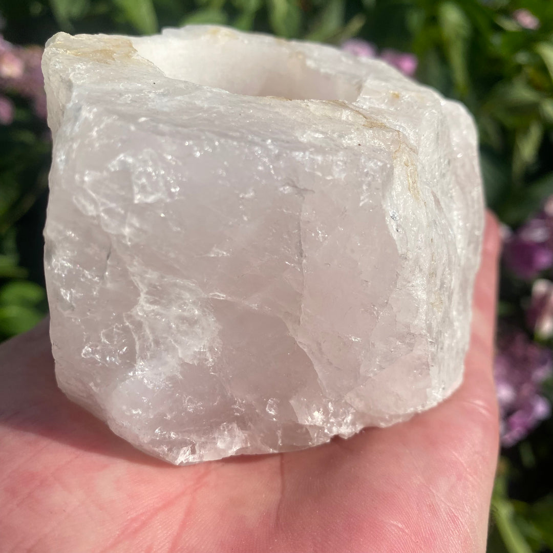 Rose Quartz Crystal Tea Light Holder – Warm Energy &amp; Calm Glow
