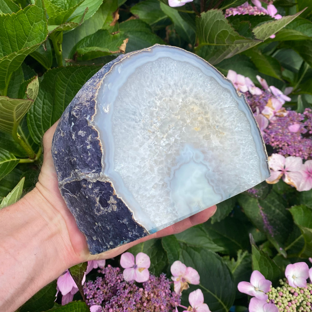 Large Cut Base Agate Crystal – Grounding Energy (LED Light Hole)