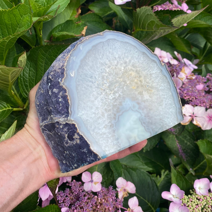 Large Cut Base Agate Crystal – Grounding Energy (LED Light Hole)