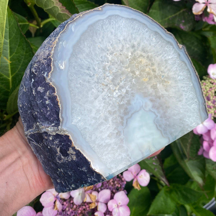 Large Cut Base Agate Crystal – Grounding Energy (LED Light Hole)