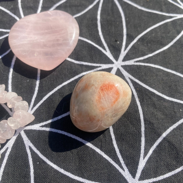 Rose Quartz Sunstone Crystal Love Gift Set - Love &amp; Joy