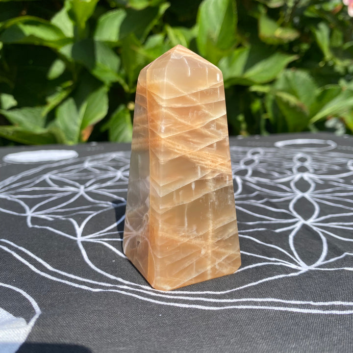 Peach Moonstone Crystal Tower – Intuition &amp; Gentle Calm