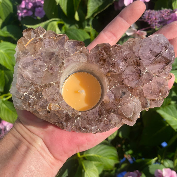 Spirit Quartz Crystal Tea Light Holder – Uplifting &amp; Harmonising Energy