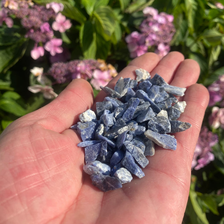 Raw Sodalite Crystal Chips – 20g Small Chips for Calm Focus &amp; Clear Communication