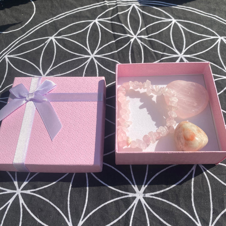 Rose Quartz Sunstone Crystal Love Gift Set - Love &amp; Joy