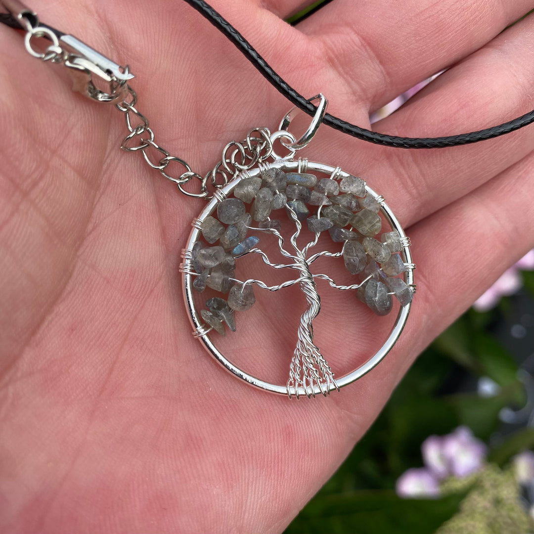Labradorite Tree of Life Pendant Necklace – Protection &amp; Inner Guidance