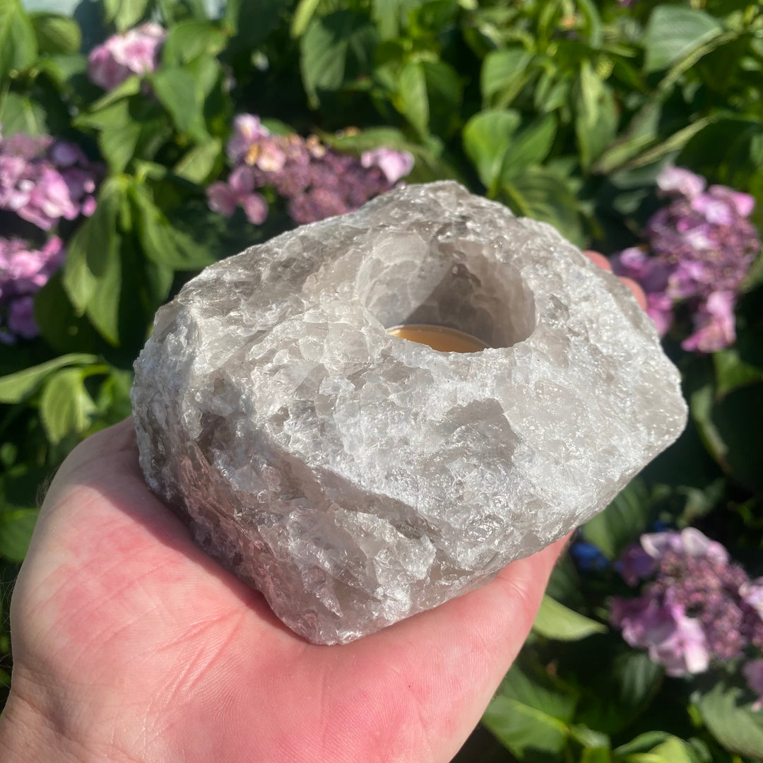 Smokey Quartz Crystal Tea Light Holder – Grounding &amp; Protective Energy