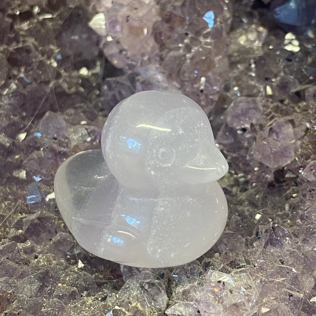 Rainbow Fluorite Duck Carving — Calm Clarity &amp; Gentle Colourful Energy