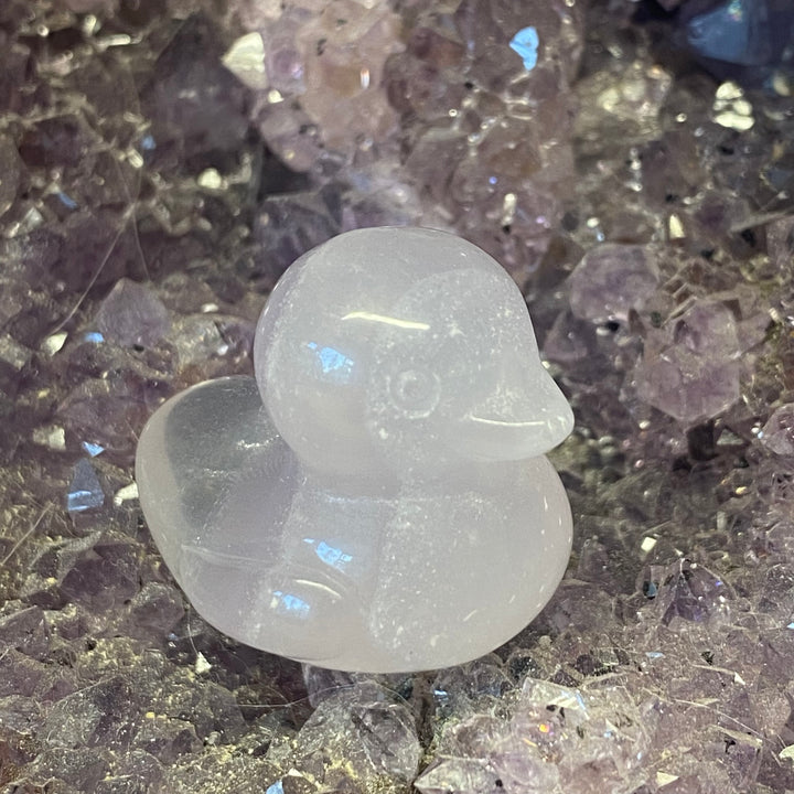 Rainbow Fluorite Duck Carving — Calm Clarity &amp; Gentle Colourful Energy
