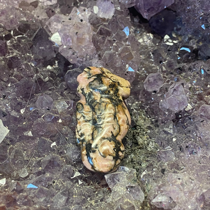 Rhodonite Seahorse Carving — Peaceful Strength &amp; Serene Heart Energy