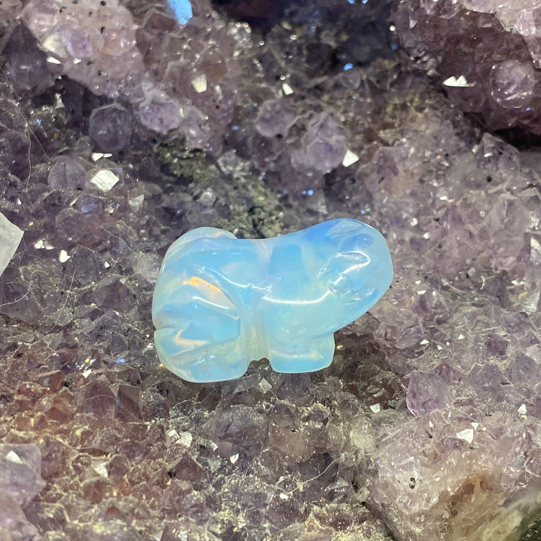 Opalite Frog Carving — Dreamy Glow &amp; Gentle Mystic Energy