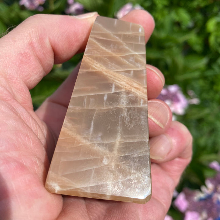 Peach Moonstone Crystal Tower – Intuition &amp; Gentle Calm
