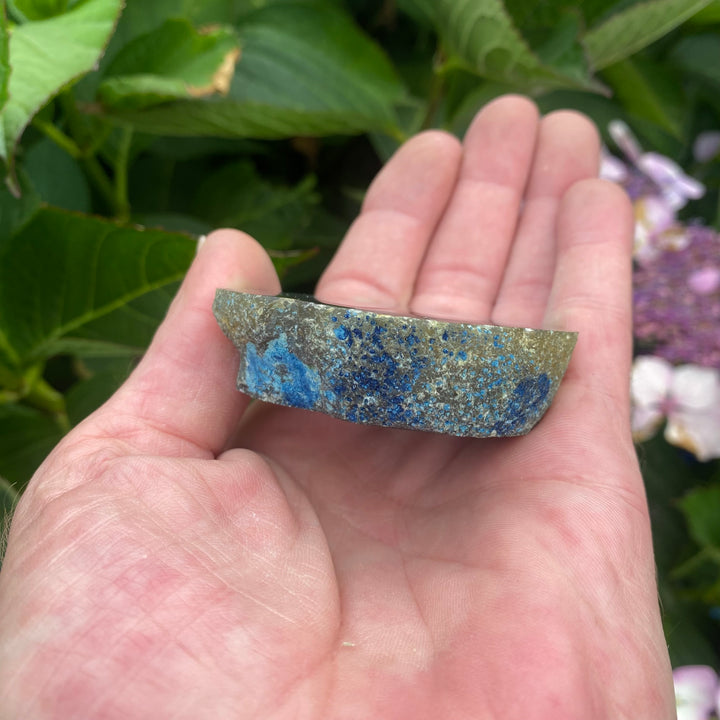 Small Round Grey Agate Slice – Grounding &amp; Calm Energy
