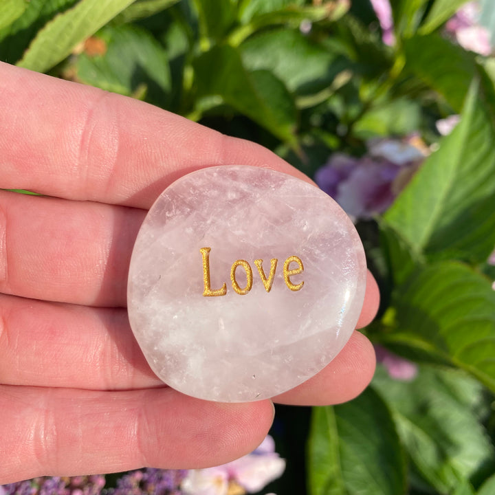 Rose Quartz "LOVE" Smoothstone – Love &amp; Self-Compassion
