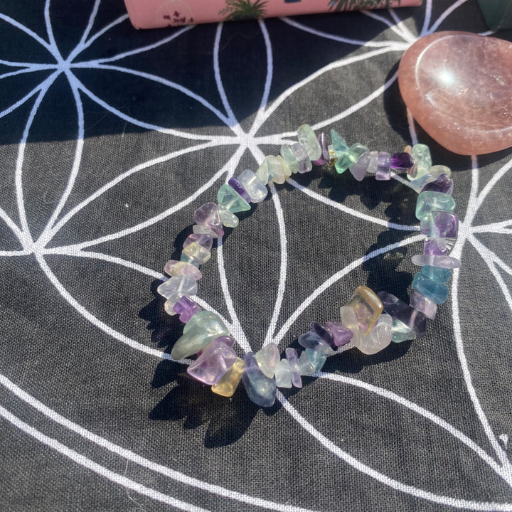 Crystal Gift Set – Fluorite Chip Bracelet, Mini Rhrodonite Point, Aventurine Hearts &amp; More in a Stylish Gift Box