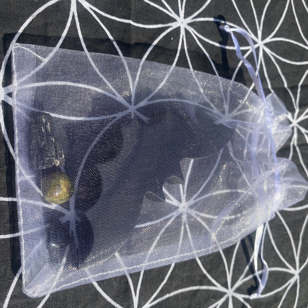 Black Bat &amp; Crystals Organza Gift Bag - Confidence &amp; Courage