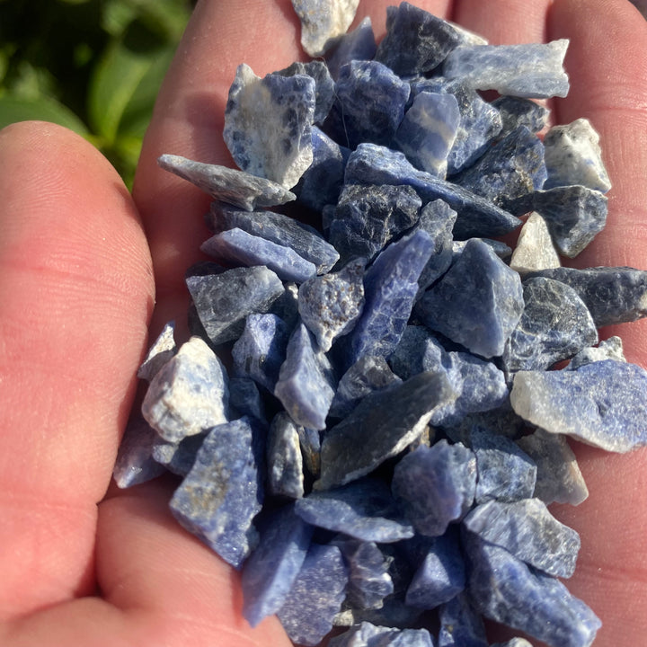 Raw Sodalite Crystal Chips – 20g Small Chips for Calm Focus &amp; Clear Communication