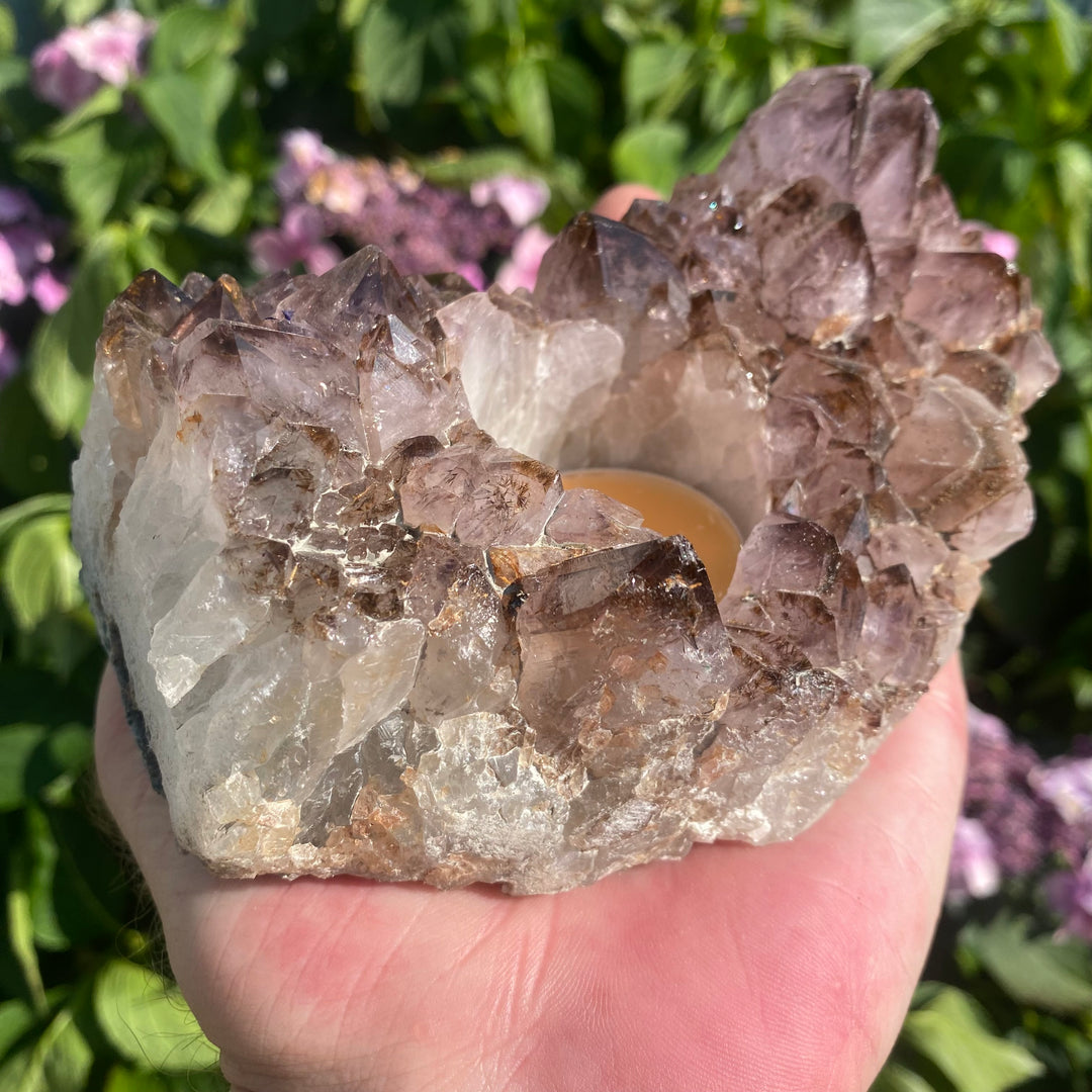 Spirit Quartz Crystal Tea Light Holder – Uplifting &amp; Harmonising Energy