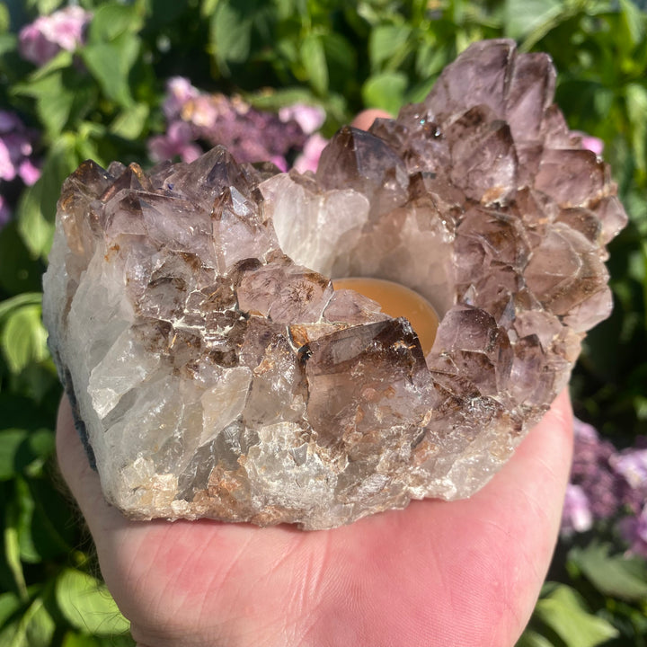 Spirit Quartz Crystal Tea Light Holder – Uplifting &amp; Harmonising Energy