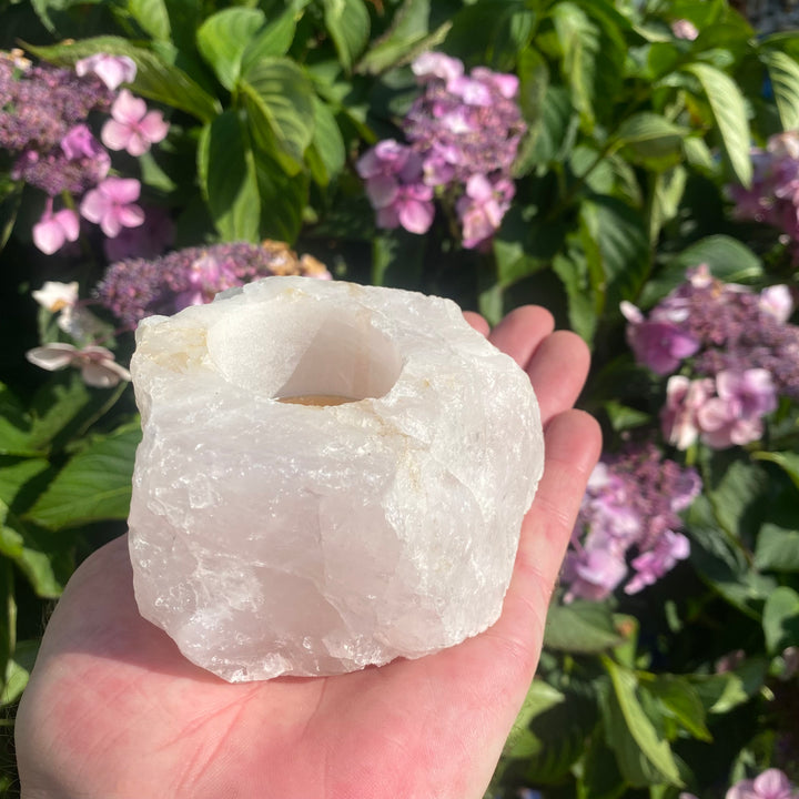 Rose Quartz Crystal Tea Light Holder – Warm Energy &amp; Calm Glow