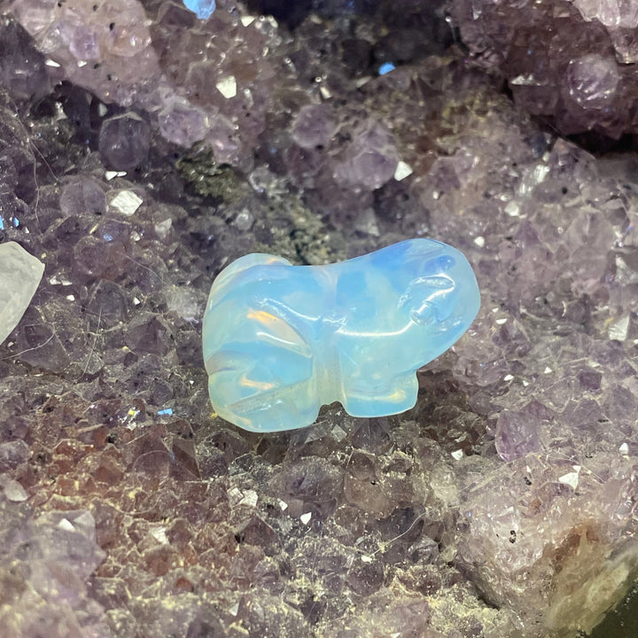 Opalite Frog Carving — Dreamy Glow &amp; Gentle Mystic Energy