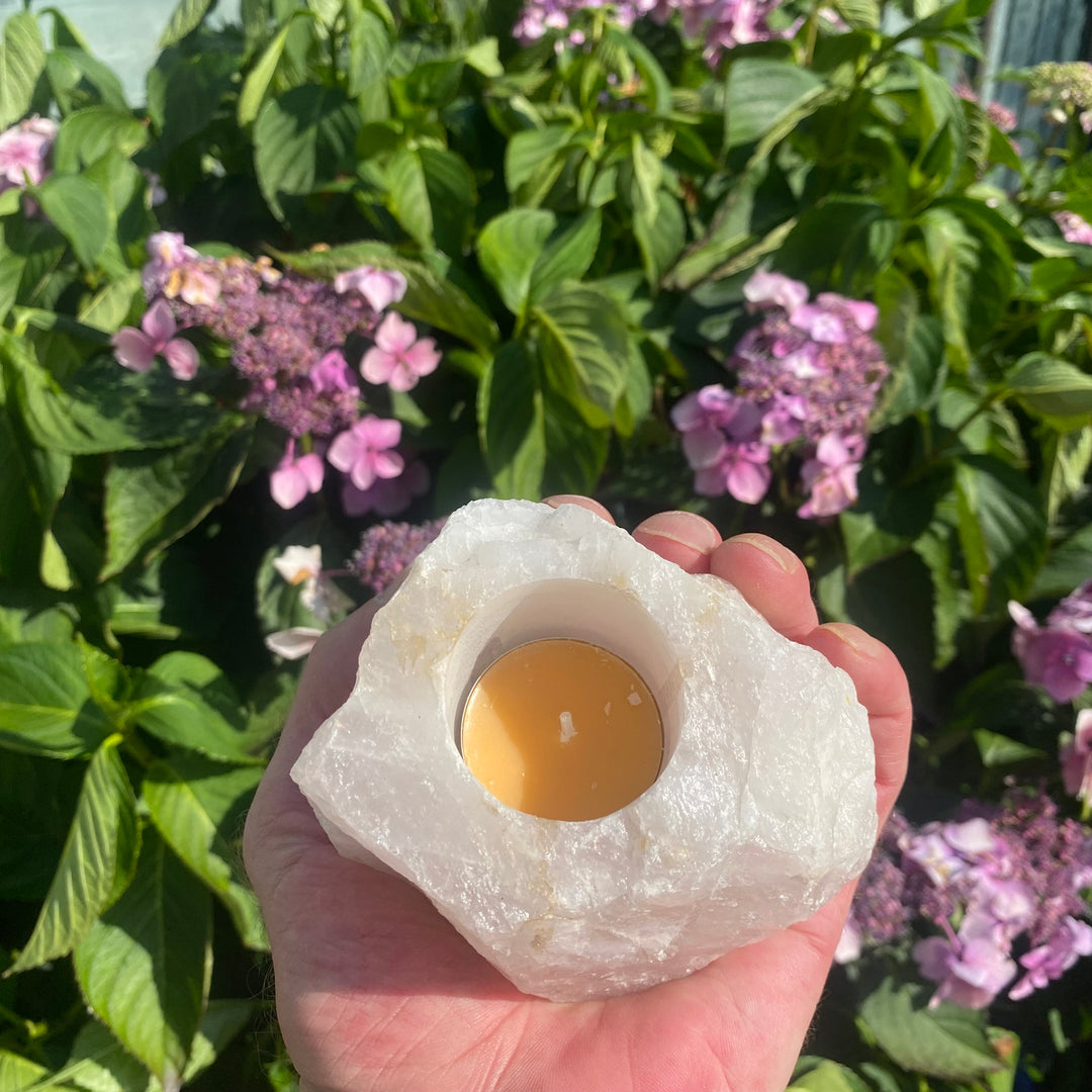 Rose Quartz Crystal Tea Light Holder – Warm Energy &amp; Calm Glow