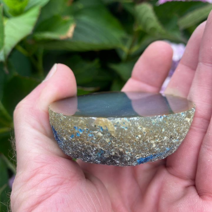 Small Round Grey Agate Slice – Grounding &amp; Calm Energy